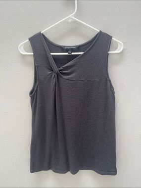41 Hawthorn Charcoal Twist-Front Sleeveless Top